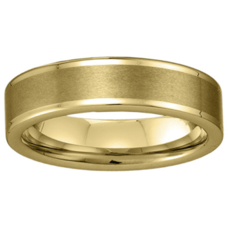 Men's 6mm Flat Edge Wedding Band in Yellow Tungsten Carbide