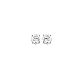 Classic Stud Earrings with .25ctw Round Diamonds in 14k White Gold