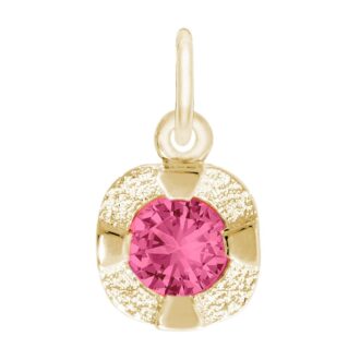 Rembrandt Gold-Plated Petite July Birthstone Charm Necklace