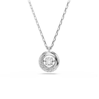 Swarovski Dextera Necklace - Round, White Crystal Drop Pendant