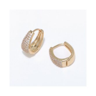 Shine Bright with Yellow Crystal Oval Huggie Hoop Earrings