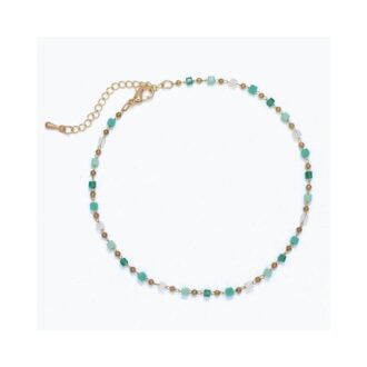 Multi Green & Gold Beaded Anklet