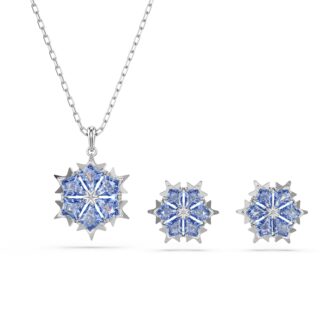 Swarovski Magic Snowflake Pendant and Earrings Set - Blue Crystal