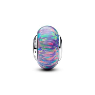 Pandora Purple Synthetic Opal Charm in Sterling Silver