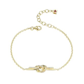 Unity Knot Cable Chain Bracelet, Yellow Gold Plated