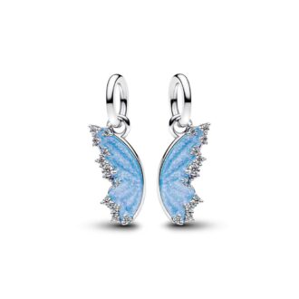 Pandora Blue Butterfly Splittable Dangle Charm
