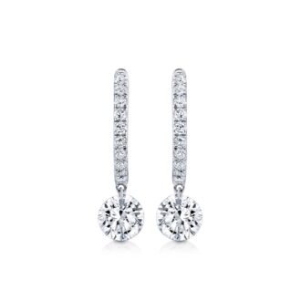 Dancing Lab-Grown Diamond Drops 1.16ctw 14k White Gold