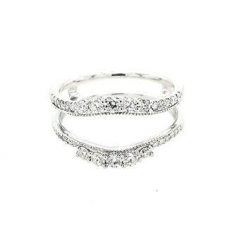 Curved Jacket Ring with .50ctw Round Diamonds in 10k White Gold