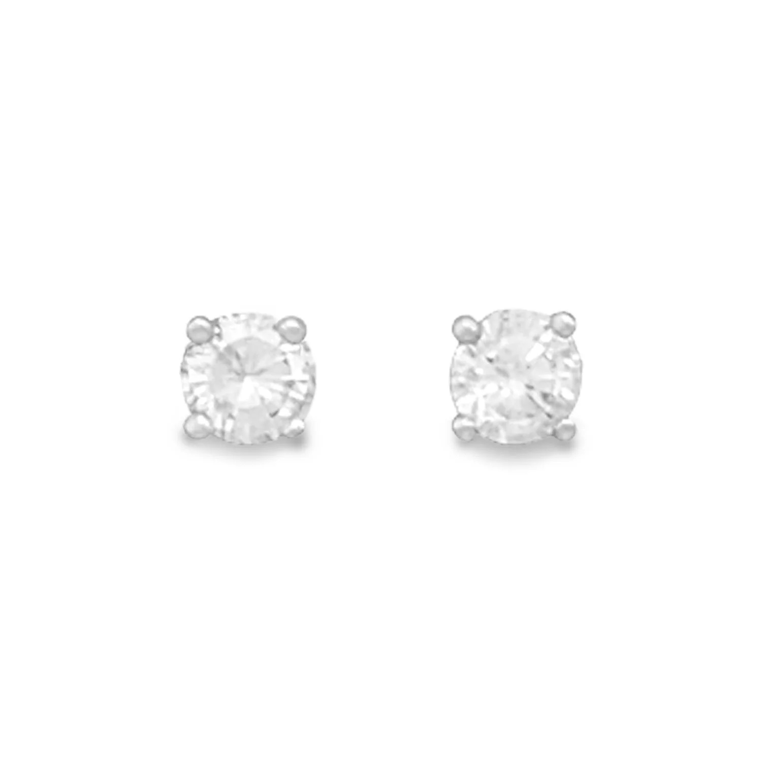 Silver Stars Collection April Birthstone Stud Earrings