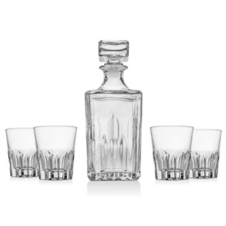 5-Piece Whiskey Decanter Set with 4 Shot Glasses