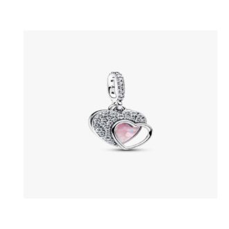 Pandora Silver Beautiful Mother Double Heart Dangle Charm
