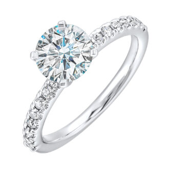 Semi Mounting Engagement Ring with .25ctw Pave Round Diamonds in 14k White Gold