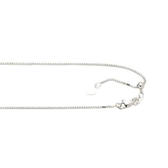 0.85mm Adjustable Box Chain 22" in 10k White Gold