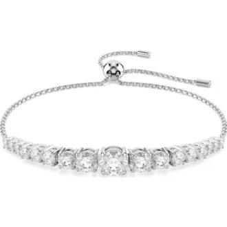 Swarovski Matrix Bolo Bracelet - Gradient Cut, Rhodium Plated