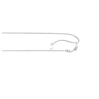 Wheat Chain 1mm in 10k White Gold, 22" Adjustable Length