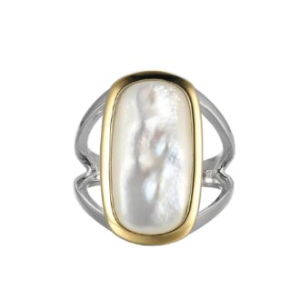 Allure Elongated Malachite Cushion Wide Open Band Fashion Ring