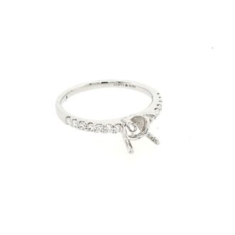 Platinum 4-Prong Semi-Mount Ring with 1/4ctw Diamonds