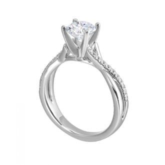 Twist Engagement Ring with 1.6ctw Round Lab Grown Diamonds in 14k White Gold