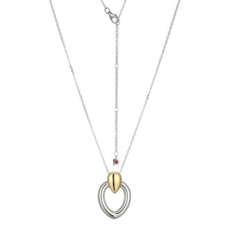 Two-Tone Sterling Silver Celeste Teardrop Pendant with Chain