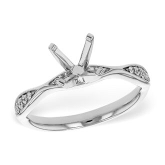 Semi Mounting Engagement Ring with .12ctw Round Diamonds in 14k White Gold