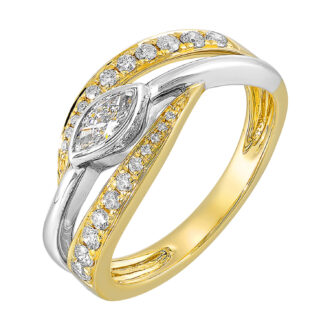 Bypass Fashion Ring with .50ctw Round Diamonds in 14k Two-Tone Gold