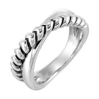 Stylish Twist Braid Fashion Ring in Elegant Sterling Silver