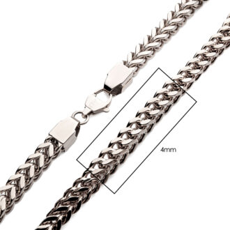 Inox 4mm Franco Chain Necklace in Stainless Steel, 22" Length