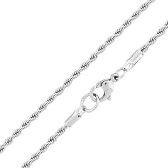 Inox 3.7mm Stainless Steel French Rope Chain Necklace 22"