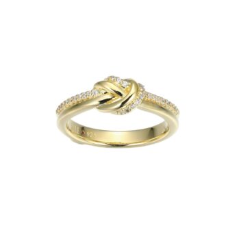 Unity Cubic Zirconia Knot Ring, Yellow Gold-Plated, Size 7