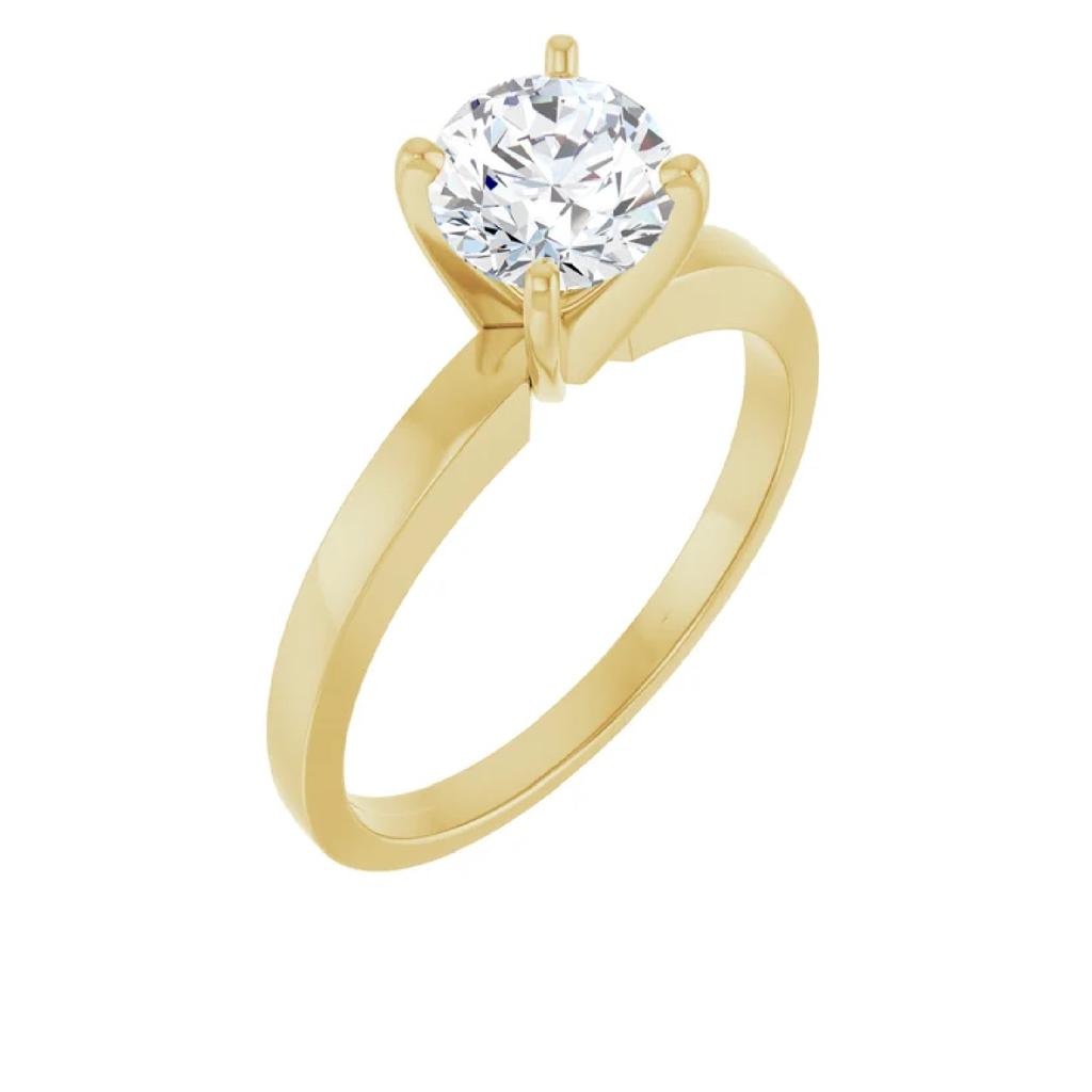 1.06ct Round Diamond 4-Prong Solitaire Ring 14K Yellow Gold