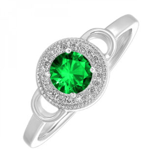 Halo Fashion Ring with .05ctw Round Diamonds in Sterling Silver