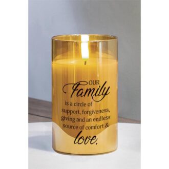 Our Family 5" Gold Flameless LED Candle