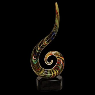 15.5" Color Swoop Art Glass Award with Engraving
