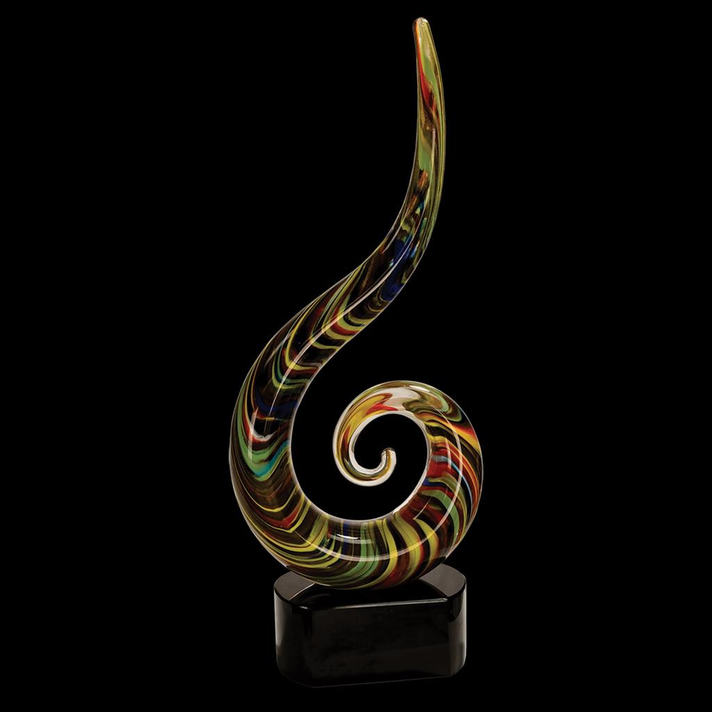 15.5" Color Swoop Art Glass Award with Engraving
