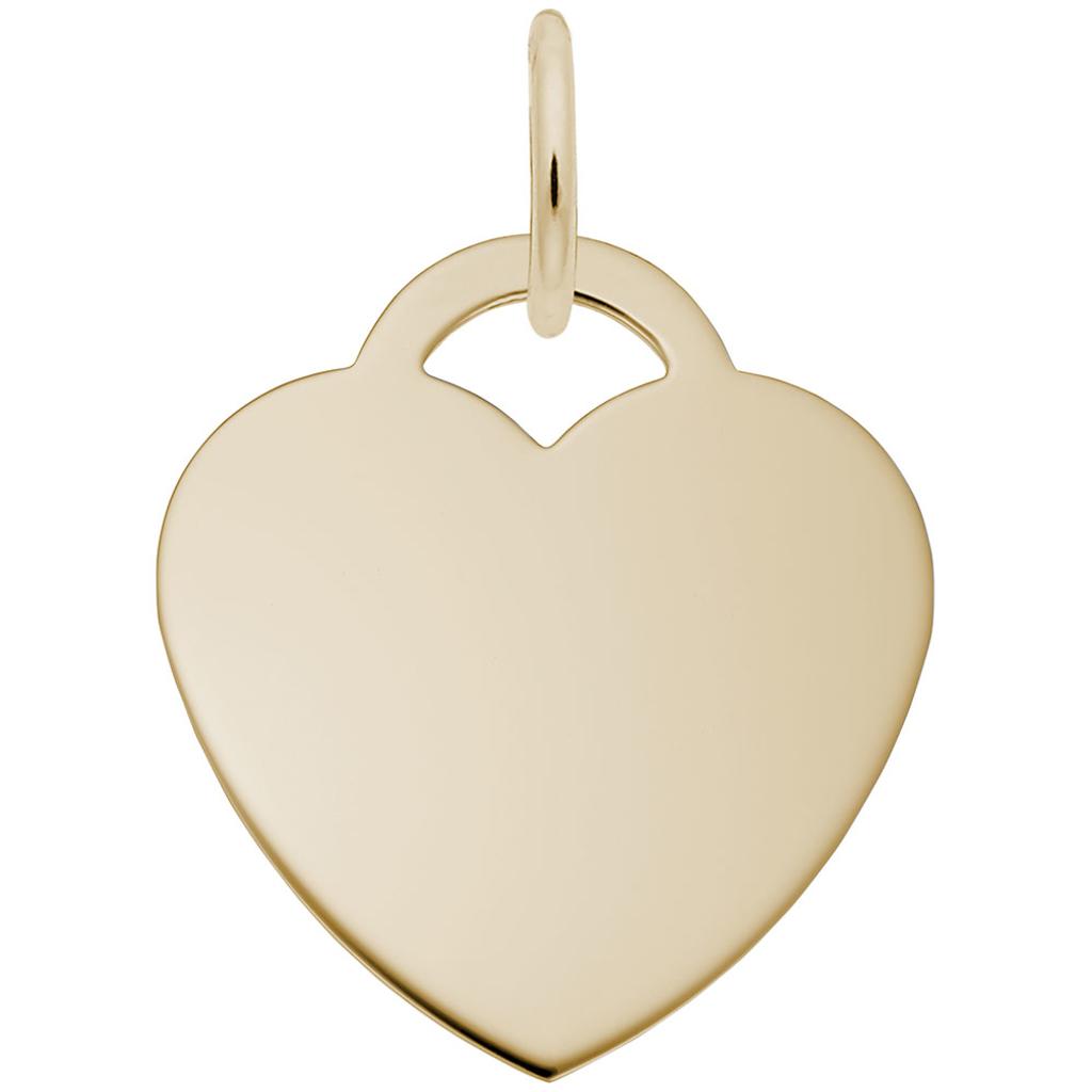 Yellow Gold-Plated Engravable Large Heart Necklace