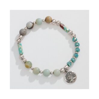 Multicolor Bead Tree of Life Bracelet