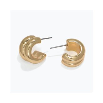 Yellow Double Row Huggie Hoop Earrings for a Stylish Look