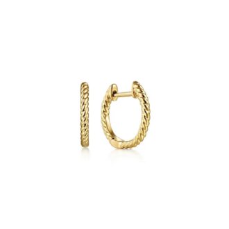 Gabriel 14K Yellow Gold Hampton Twisted Rope Huggie Earrings