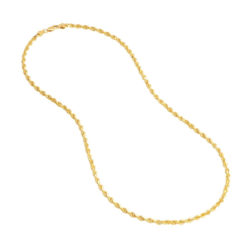 Diamond-Cut Rope Chain 3.25mm in 14k Yellow Gold 18" Length