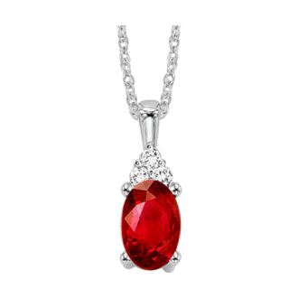 Elegant Drop Pendant with .02ctw Round Diamonds in 10k White Gold