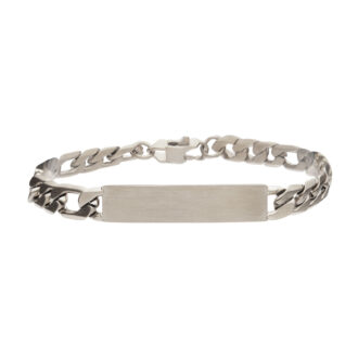 Inox Men's Engravable ID Bracelet with 7mm Curb Chain, 8.5"