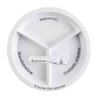 Melamine S'mores Divided Tray Set with Tongs, 12.5" Size