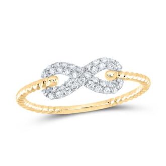Infinity Fashion Ring with .20ctw Round Diamonds in 14k Yellow Gold
