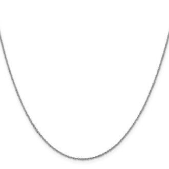 14K White Gold 24" Singapore Sparkle Chain Necklace