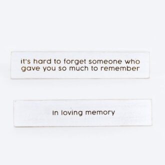 10x2 Black Reversible Wood Block Sign - In Loving Memory