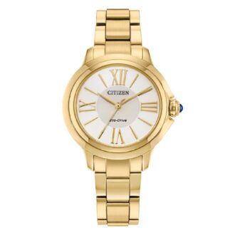 Citizen Eco-Drive Dress Watch with Roman Numerals and White Dial