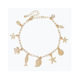 Yellow Sea Life Pearl Charm Bracelet