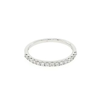 18K White Gold Wedding Band with .31ctw Round Diamonds