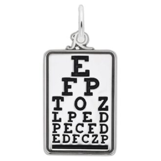 Rembrandt Eye Chart Charm in Sterling Silver