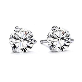 Hearts on Fire 3-Prong Diamond Studs 1.41ctw 18k White Gold